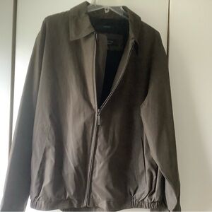 Claiborne Men's Brown Microfiber Lightweight Zip Jacket